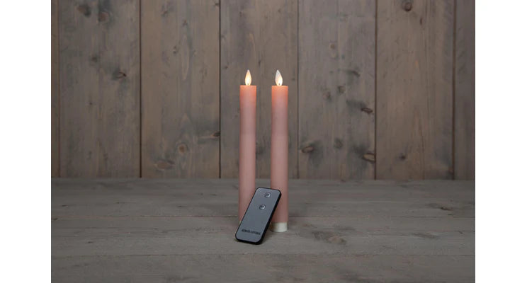 Led dinerkaarsen 2st roze