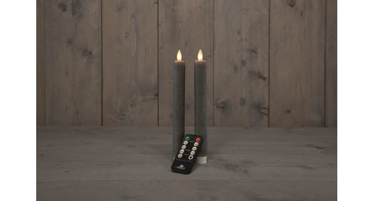 Led dinerkaarsen 2st Grijs