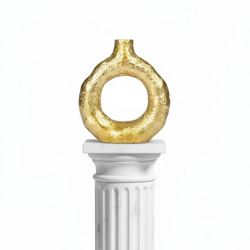 Round gold vase