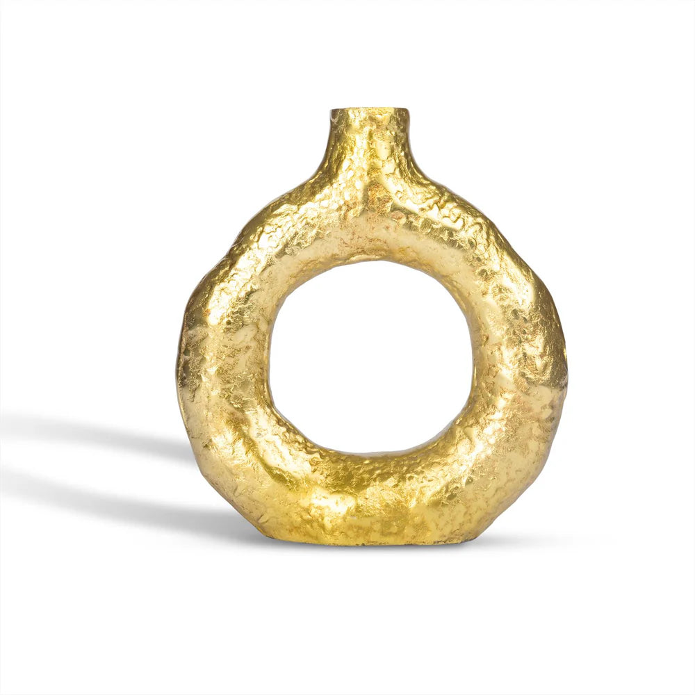 Round gold vase