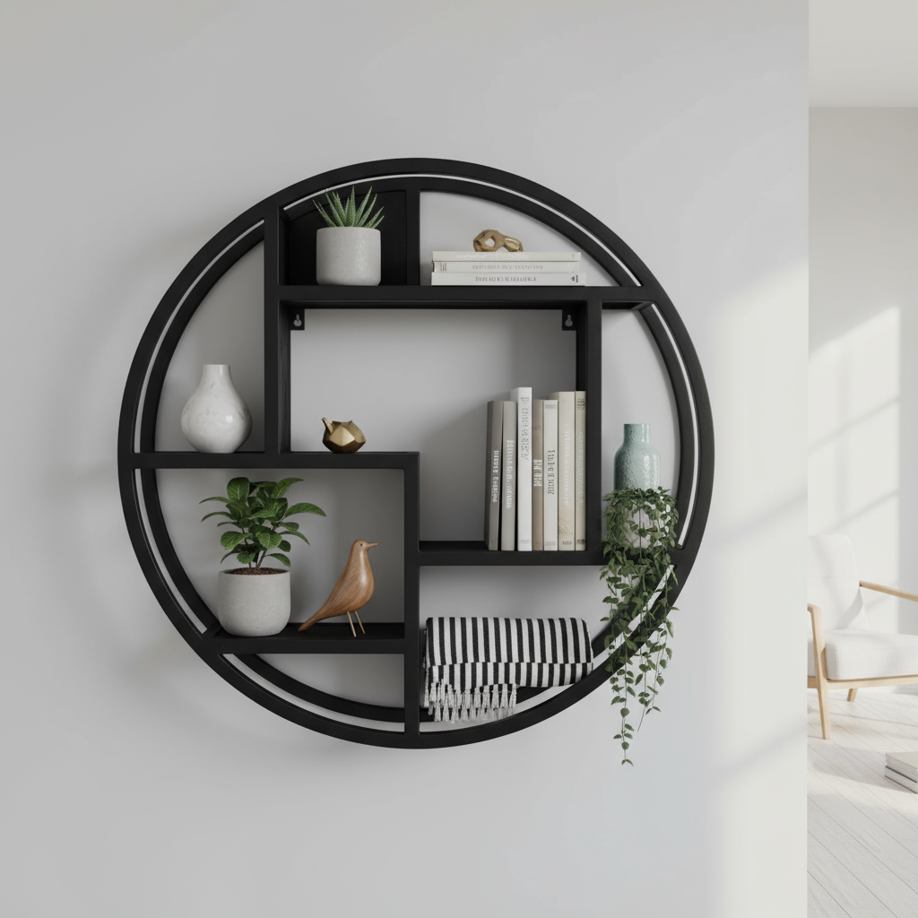 Dex wall rack 75 cm square black