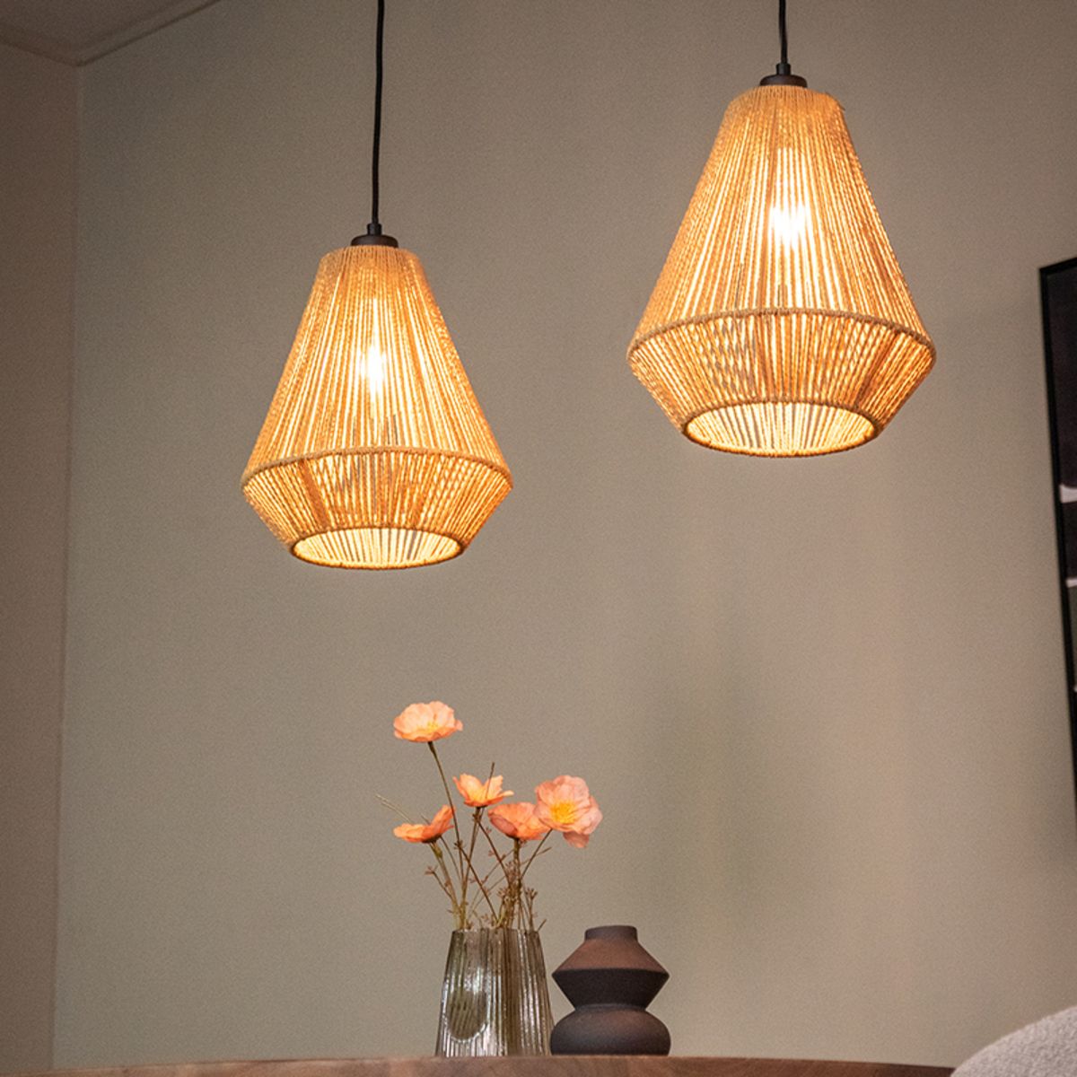 Hanglamp Ibiza Diamond 2-Lichts Naturel