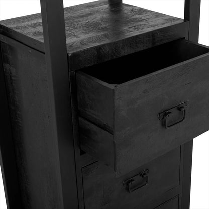 Boekenkast Britt + lades zwart