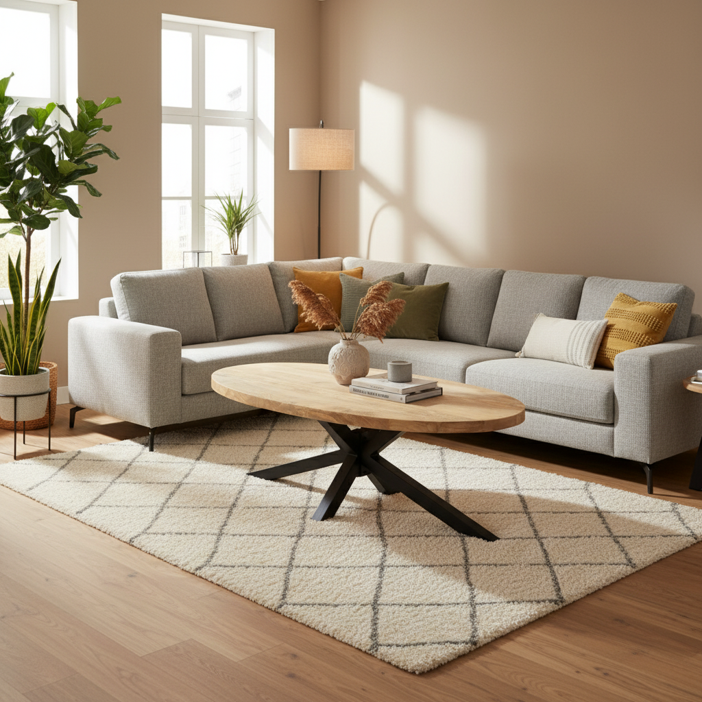 Ellips Couchtisch mit Spinnenbeinen