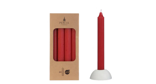 Potlood kaarsen set van 4 - rood