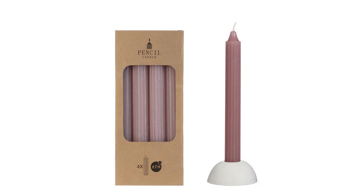 Potlood kaarsen set van 4 - mauve