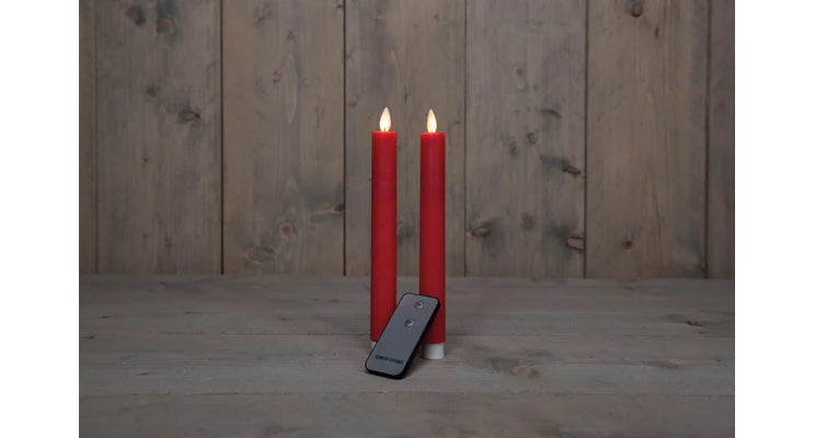 Led dinerkaarsen 2st rood