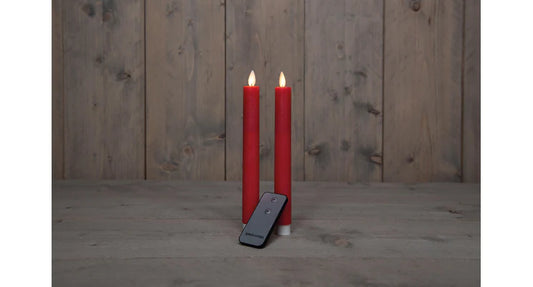 Led dinerkaarsen 2st rood
