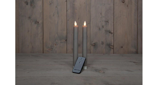 Led dinerkaarsen 2st Taupe