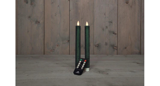 Led dinerkaarsen 2st Antiekgroen