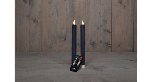 Led dinerkaarsen 2st antracietblauw