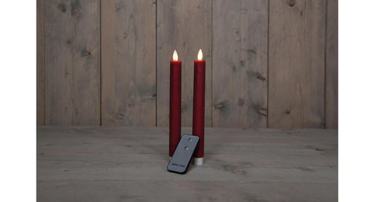 Led dinerkaarsen 2st Bordeaux