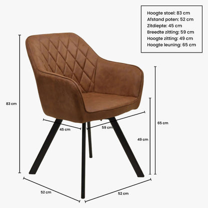 Eetkamerstoel Gerrit draaibaar