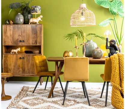 Eetkamerstoel Alex oker geel velvet