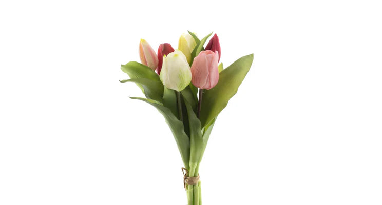 Tulpenboeket roze/cream mix 7st