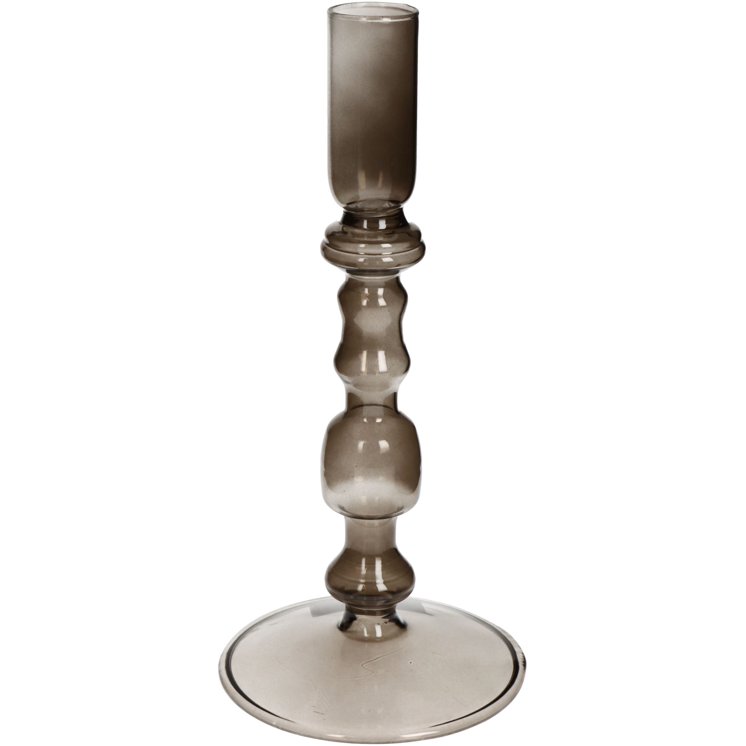 Kandelaar glas Taupe