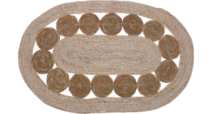 Vloerkleed gevlochten ovaal OP=OP