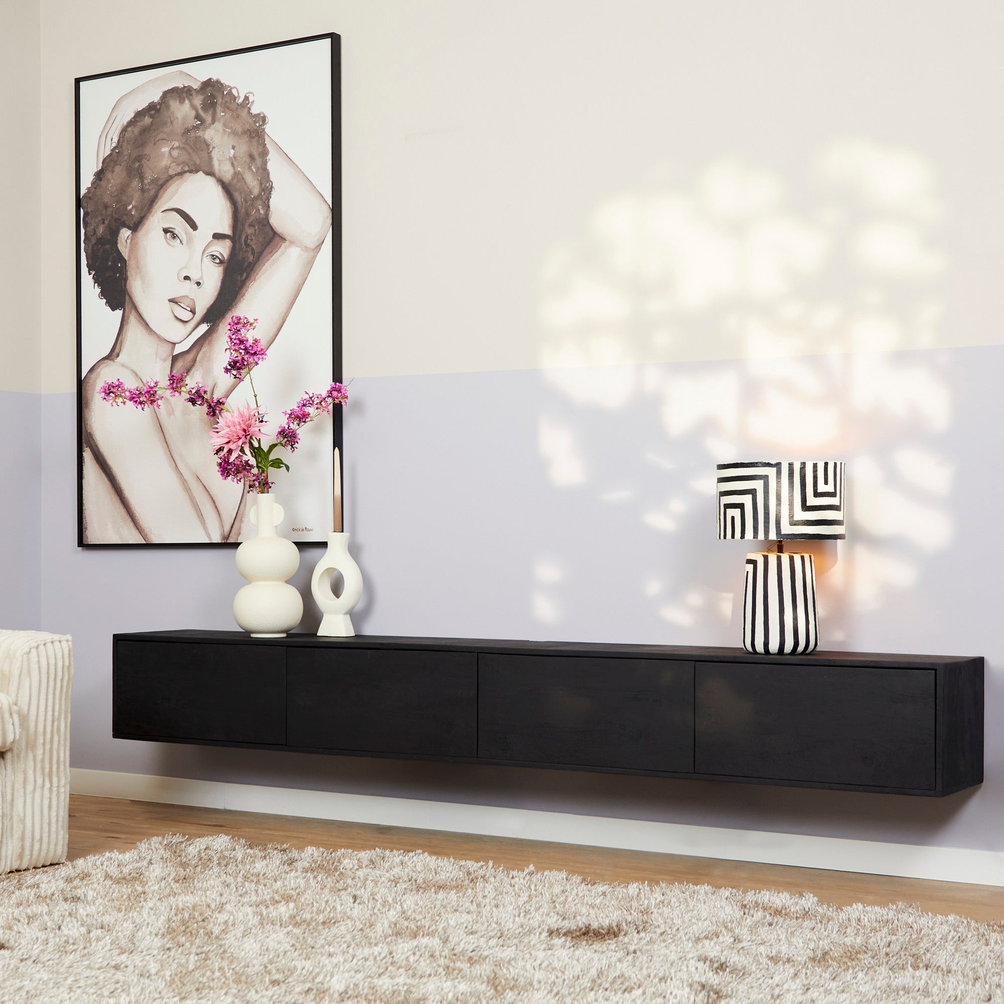Zwevend Tv meubel Vison Black