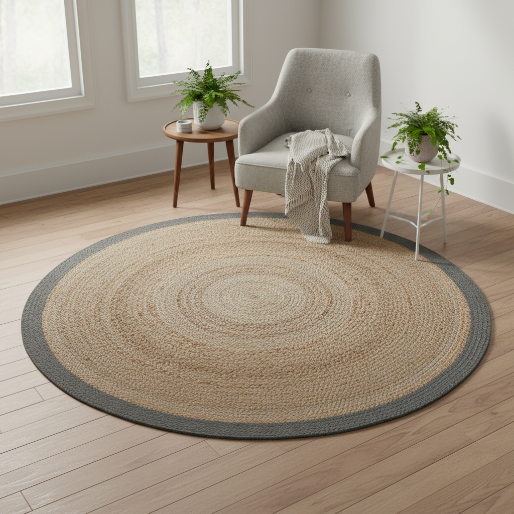 Runder Jute-Teppich, 90 cm