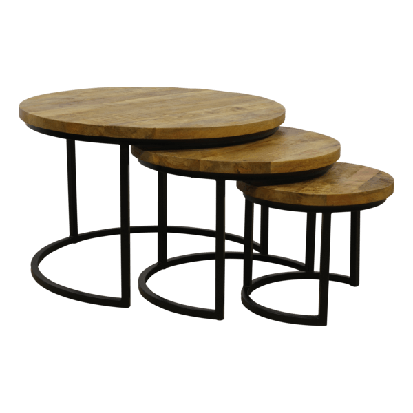 Salontafel set 3 delig Quin - Mangohout