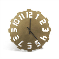 Tandwiel wandklok goud