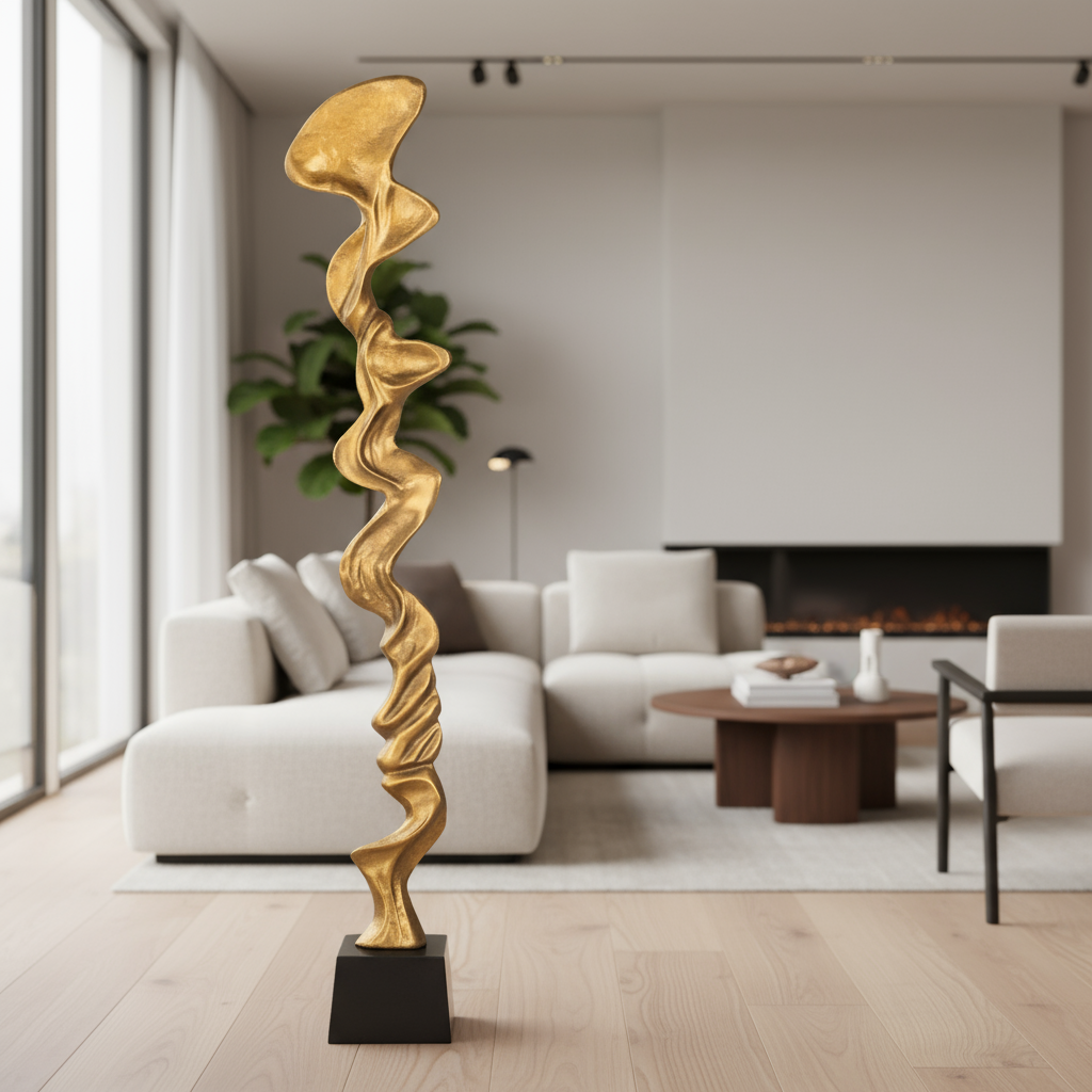 Organisch sculptuur goud