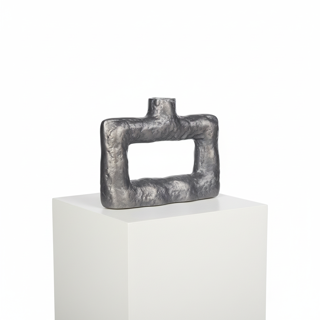 Rectangular silver vase