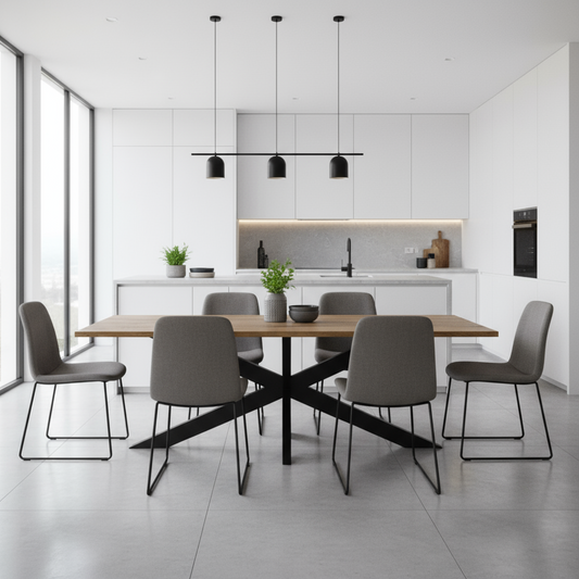 Eettafel recht mangohout