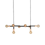 Hanglamp Loco 100x31x16 cm Zwart Metaal l Naturel Rubberwood