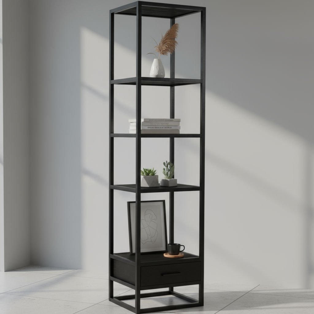 Dex boekenkast 1 lade zwart