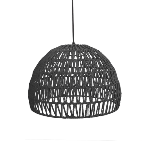 Hanglamp Rope 38x38x30 cm | M Zwart Katoen