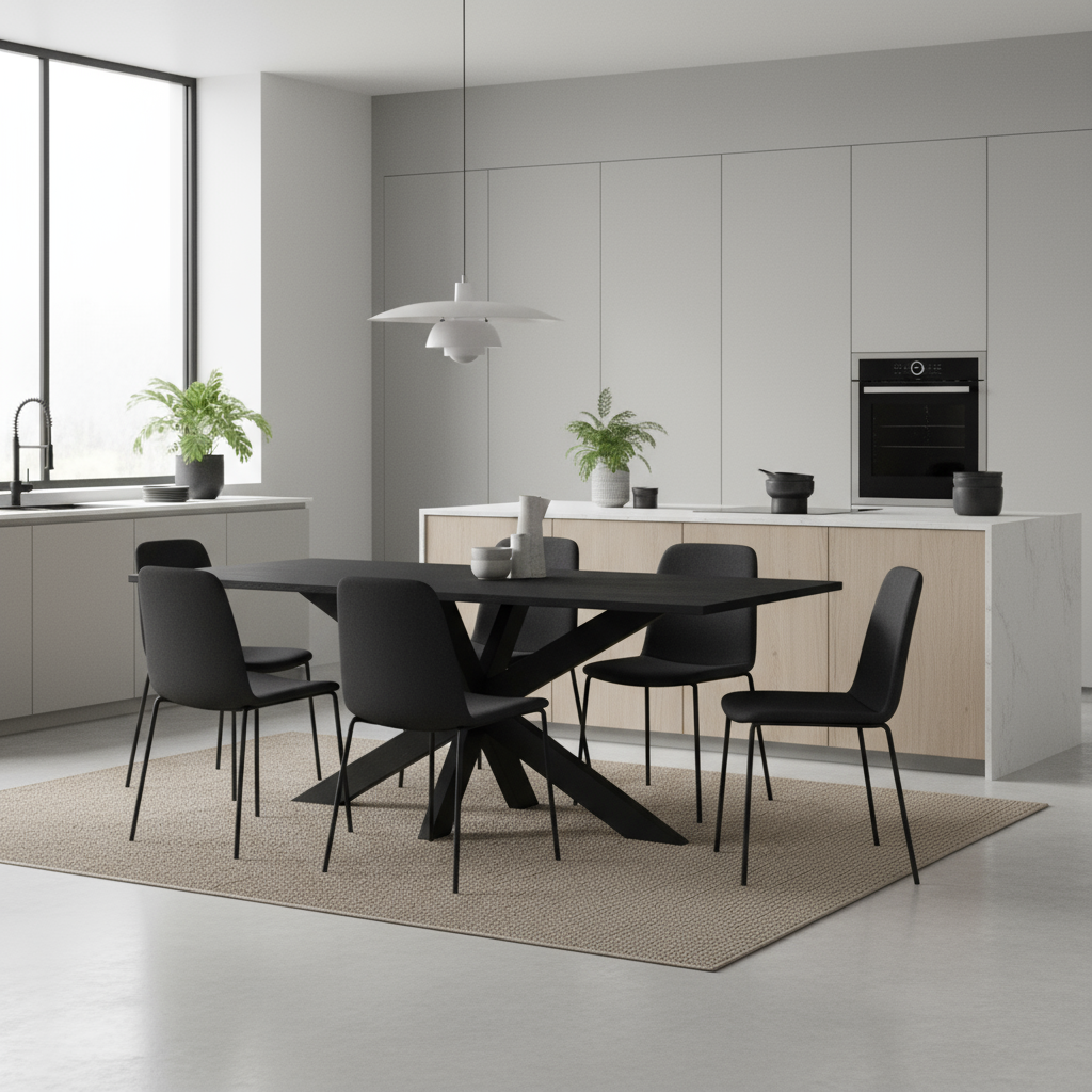 Eettafel zwart recht