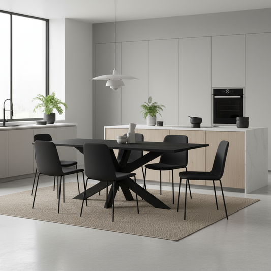 Eettafel zwart recht