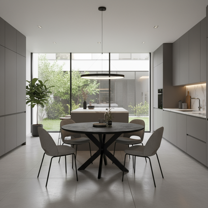 Eettafel Rond verjongt zwart