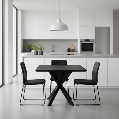 Eettafel vierkant zwart 110x110