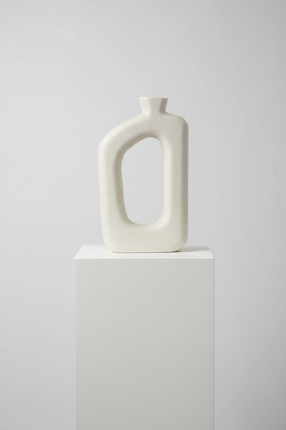 Houten donut vaas recht